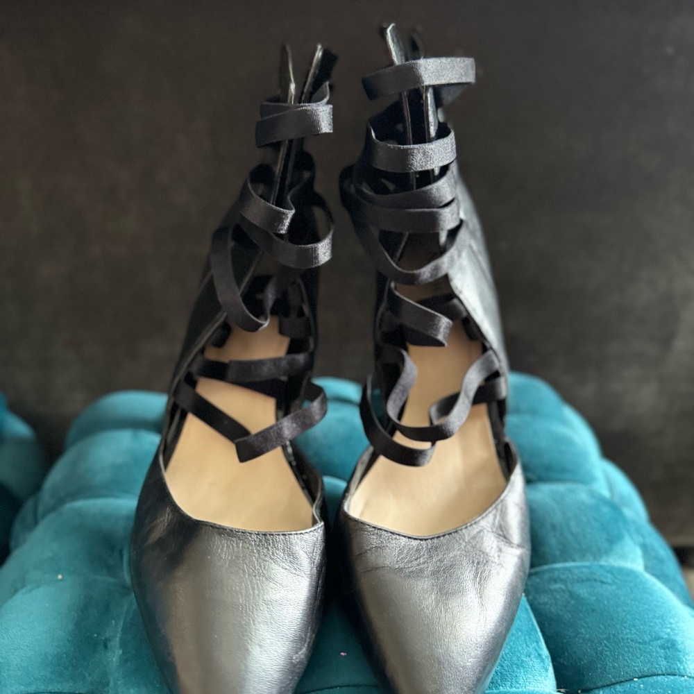 Elegant Black Women's Lace-Up Shoes